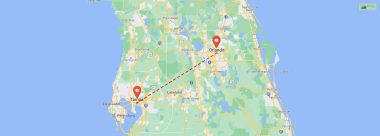 how far is Tampa from Orlando