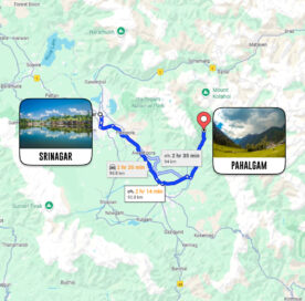 Srinagar To Pahalgam Distance