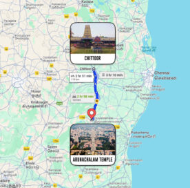 chittoor to arunachalam temple distance