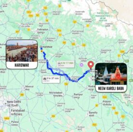Haridwar to Neem Karoli Baba distance